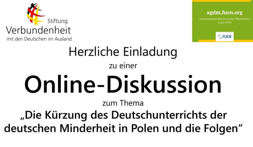 Dyskusja online: “Redukcja lekcji niemieckiego mniejszości niemieckiej w Polsce i jej konsekwencje”