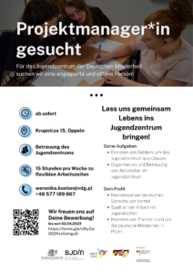Wir suchen Mitarbeiter*innen für das Jugendzentrum!