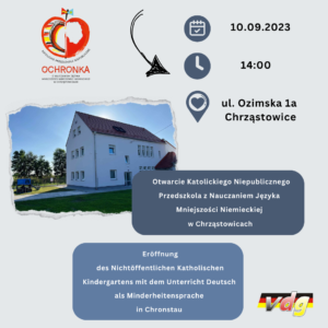 Otwarcie Katolickiego Niepublicznego Przedszkola  z&nbsp;Nauczaniem Języka Mniejszości Niemieckiej  w&nbsp;Chrząstowicach