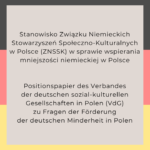 Positionspapier des VdG zu Fragen der Förderung der deutschen Minderheit in Polen