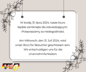 Nieczynne biuro dla odwiedzających