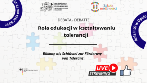 Debata Młodzieżowa „Rola edukacji w&nbsp;kształtowaniu tolerancji” – Zapraszamy!