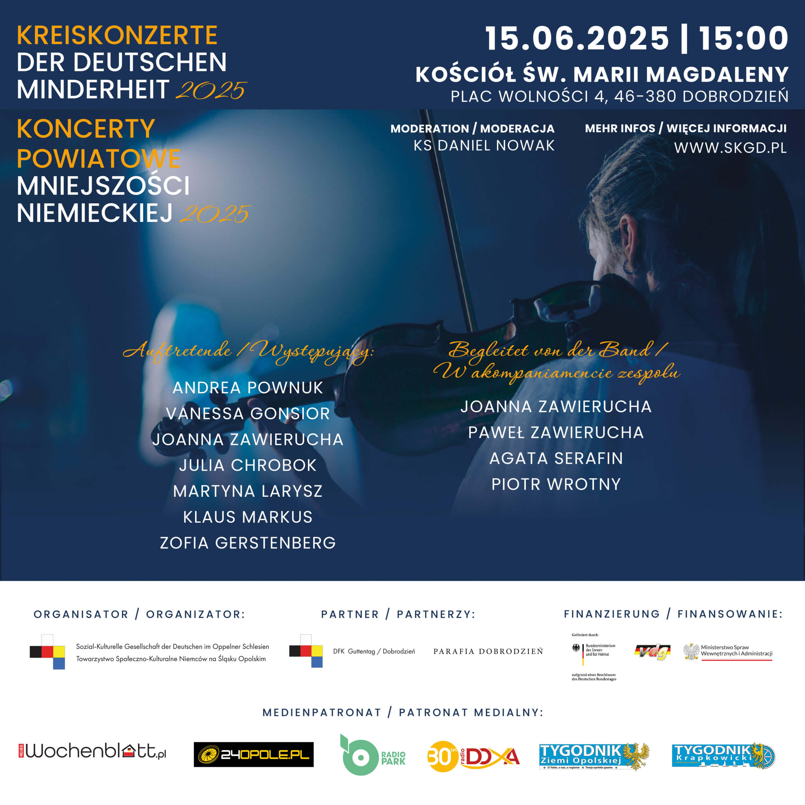 Einladung zum Konzert der Solistinnen und Solisten der Deutschen Minderheit